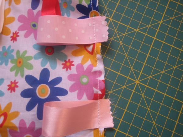 Pinking shears for ends of ribbon